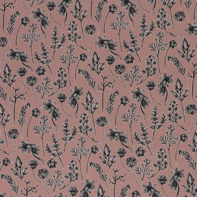 French Terry "herbarium" Lila-Lotta altrosa